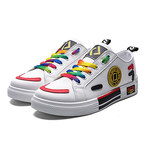 

Men's Summer / Fall Casual / Chinoiserie Daily Outdoor Sneakers Denim Breathable Non-slipping White / Black