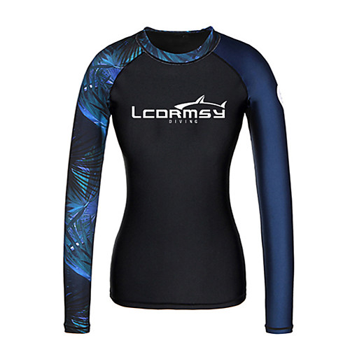 

Women's Rash Guard Sun Shirt Swim Shirt UV Sun Protection Quick Dry Long Sleeve Swimming Surfing Water Sports Painting Patchwork Autumn / Fall Spring Summer / Stretchy