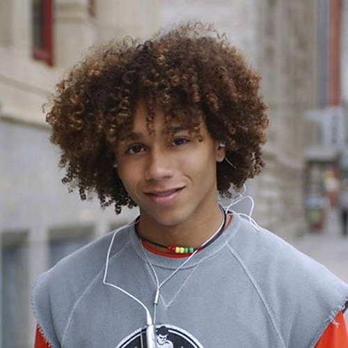 

Synthetic Wig Toupees Peruke & Periwig Curly Afro Curly Free Part Wig Short Brown Synthetic Hair 12 inch Men's Heat Resistant Classic Synthetic Brown Dark Brown Gold Blonde Ombre