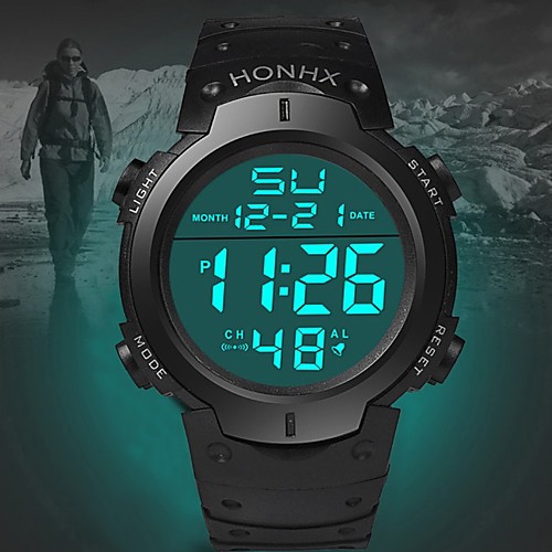 

Men's Sport Watch Digital Quartz Sporty Fashion Calendar / date / day LED Light Noctilucent / One Year / Stainless Steel / Silicone