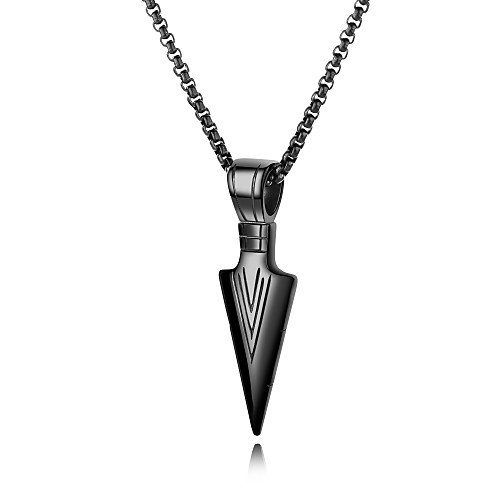 

Men's Pendant Necklace Engraved Arrow Ancient Egypt Titanium Steel Black Gold Silver 60 cm Necklace Jewelry 1pc For Street Gift School Club Promise