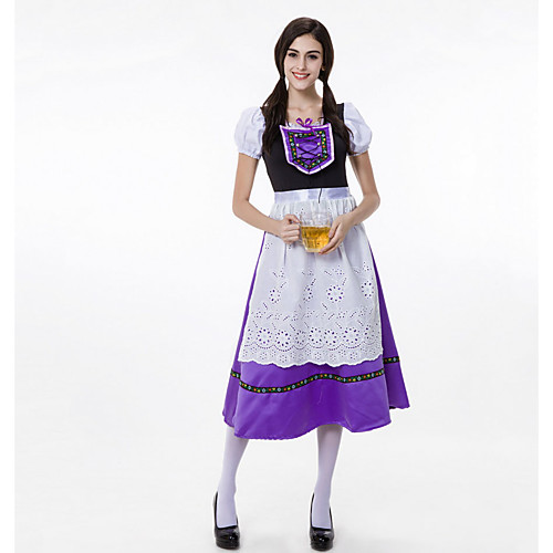 

Oktoberfest Beer Dirndl Trachtenkleider Women's Dress Bavarian Vacation Dress Costume Light Purple