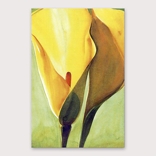 

Oil Painting Hand Painted Vertical Floral / Botanical Modern Stretched Canvas