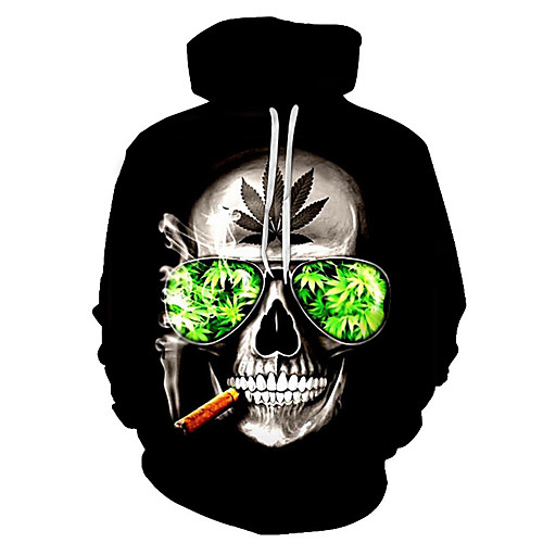 

Men's Hoodie 3D Skull Halloween Casual Party Hoodies Sweatshirts Black