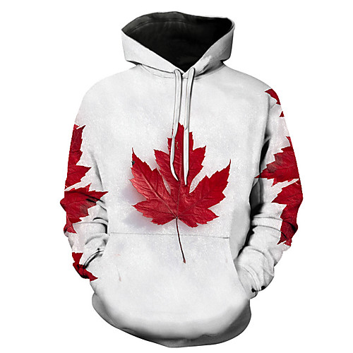 

Men's Hoodie Trees / Leaves 3D Hooded Casual Party Hoodies Sweatshirts White