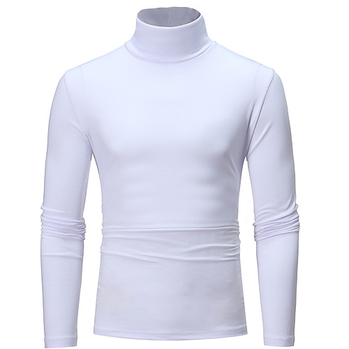 

Men's T shirt non-printing Solid Colored Long Sleeve Daily Tops Basic White Black Light gray