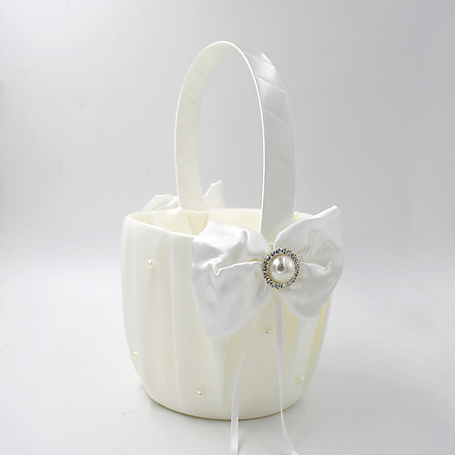 

Flower Basket Satin 8 3/5 (22 cm) Satin Bow 1 pcs