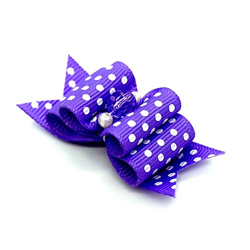 

Dog Ornaments Hair Accessories For Dog / Cat Bowknot Decoration Polka Dot Metalic Polyester Rubber Purple Yellow 10pcs