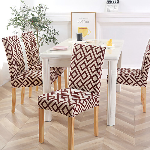 

Slipcovers Chair Cover Reactive Print Polyester Brown Geometric Pattern/ Machine Washable/Skid Resistance