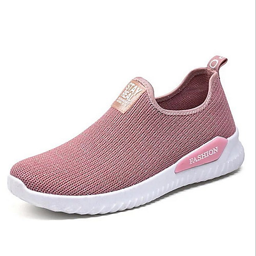 

Women's Sneakers Comfort Shoes Spring / Summer / Fall Flat Heel Round Toe Sporty Casual Comfort Daily Solid Colored Mesh Running Shoes Black / Pink / Gray