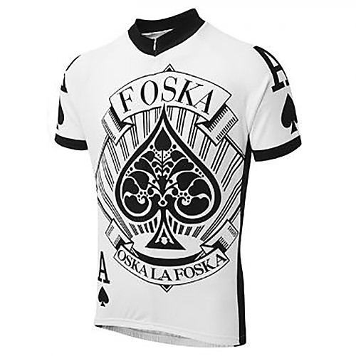 

21Grams Poker Men's Short Sleeve Cycling Jersey - BlackWhite Bike Jersey Top Breathable Quick Dry Moisture Wicking Sports Terylene Mountain Bike MTB Road Bike Cycling Clothing Apparel / Athleisure