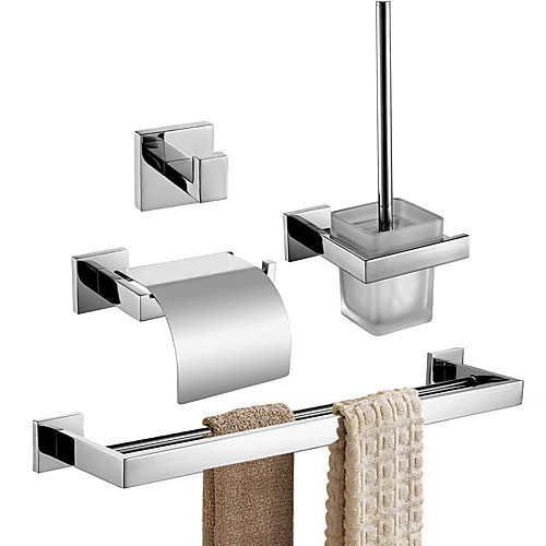 

Bathroom Accessory Set / Toilet Paper Holder / Robe Hook New Design / Creative Contemporary / Modern Stainless Steel A Grade ABS / Stainless Steel / Metal 4pcs - Bathroom Wall Mounted