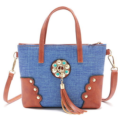 

Women's Tassel PU Tote Graffiti Red Brown / Black / Red