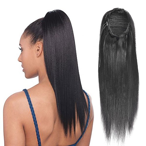 

Hair weave Ponytails Women Human Hair Hair Piece Hair Extension Straight 18 inch Daily Wear