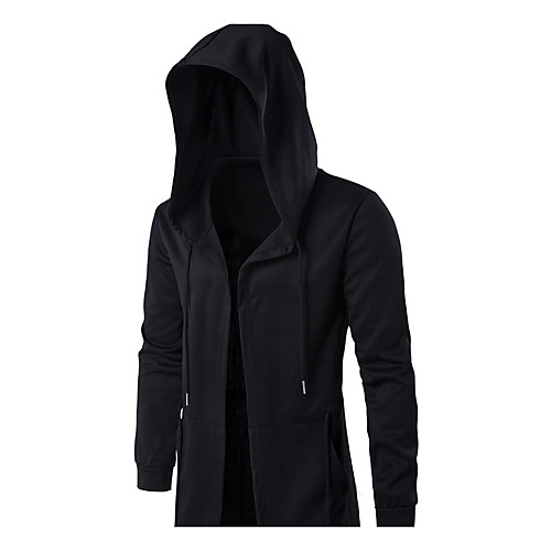 

Men's Daily EU / US Size Long Cloak / Capes, Solid Colored Round Neck Long Sleeve Polyester Black