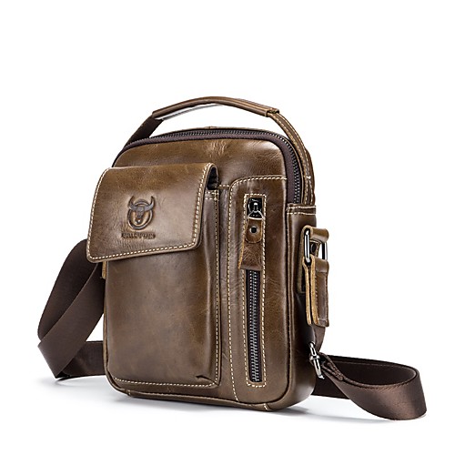 

(BULLCAPTAIN) Men's Shoulder Crossbody Sports Casual Leather Vertical Men's Shoulder Bag