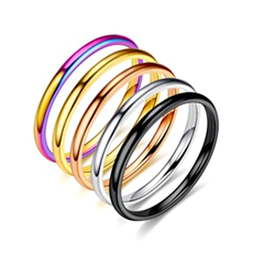

Women's Band Ring Ring Tail Ring 1pc Silver Rainbow Rose Gold Stainless Steel Titanium Steel Circular Basic Fashion Gift Daily Jewelry Lovely