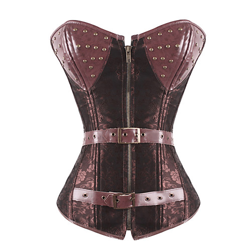 

Princess Flapper Girl Retro Vintage Overbust Corset Corset Women's Costume Brown Vintage Cosplay Party Stage Club Sleeveless