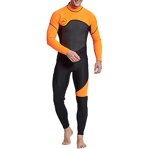 

SBART Men's Full Wetsuit 3mm Nylon SCR Neoprene Diving Suit Thermal Warm Long Sleeve Back Zip - Diving Water Sports Patchwork / Micro-elastic