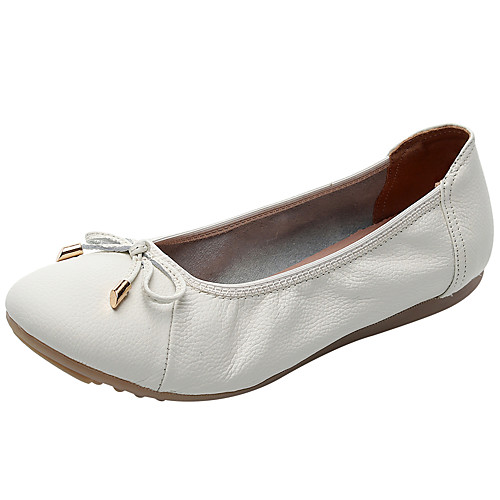 

Women's Flats Flat Heel Nappa Leather Spring & Fall Black / Light Blue / White