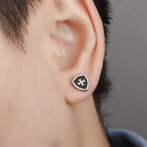 

Men's Stud Earrings Classic Cross Vintage Baroque European Trendy Ancient Rome Small Stainless Steel Earrings Jewelry Gold / Silver For Party Carnival Street Club Bar 1 Pair
