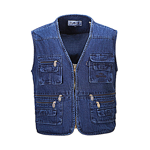 

Men's Vest / Gilet Windproof Breathability Heat Retaining Fishing Daily Wear / Denim