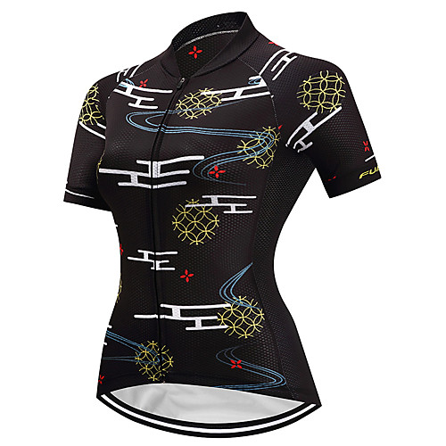 

Fastcute Women's Short Sleeve Cycling Jersey Black Bike Jersey Top Mountain Bike MTB Road Bike Cycling Breathable Quick Dry Moisture Wicking Sports Clothing Apparel / Stretchy