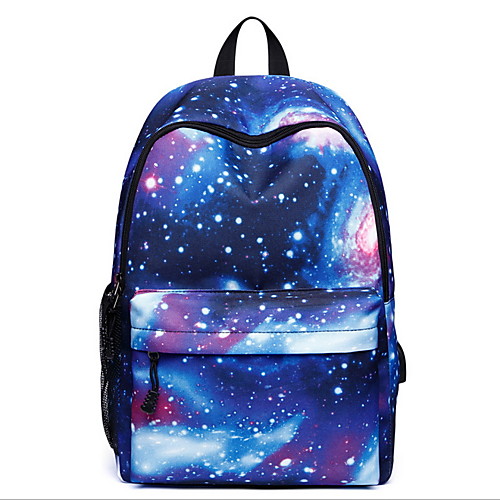 

Large Capacity Oxford Zipper School Bag Daily Black / Purple / Blue