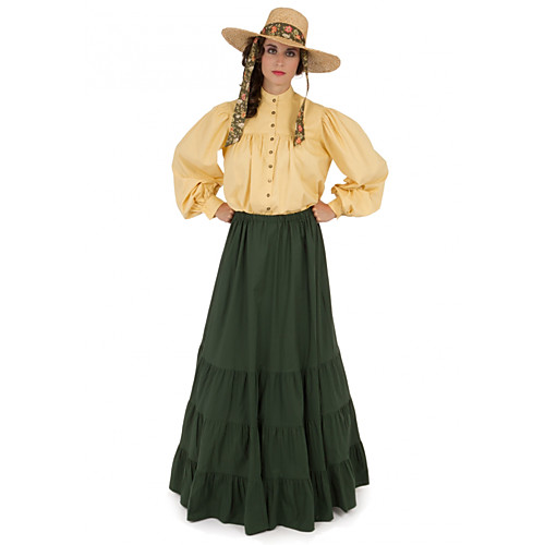 

Duchess Victorian Ball Gown 1910s Edwardian Vacation Dress Dress Party Costume Prom Dress Women's Costume Green Vintage Cosplay Masquerade Long Sleeve Floor Length Long Length Plus Size / Blouse