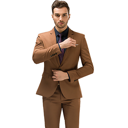 

Tuxedos Standard Fit Notch Single Breasted One-button Polyester Solid Colored