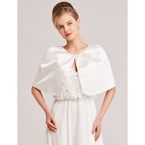 

Sleeveless Satin Wedding / Party / Evening Women's Wrap With Ruching / Button Capelets