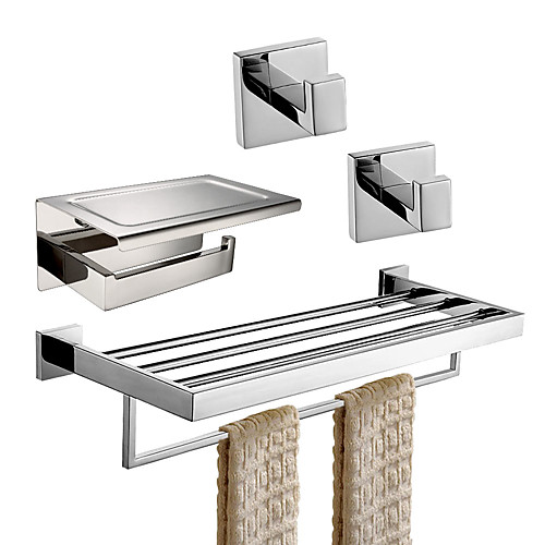 

Bathroom Accessory Set / Toilet Paper Holder / Bathroom Shelf New Design / Creative / Multifunction Contemporary / Traditional Stainless Steel A Grade ABS / Stainless Steel / Metal 4pcs - Bathroom