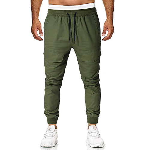 

Men's Basic Street chic Chinos Sweatpants Pants - Solid Colored Cotton White Black Army Green US32 / UK32 / EU40 / US34 / UK34 / EU42 / US36 / UK36 / EU44 / Drawstring