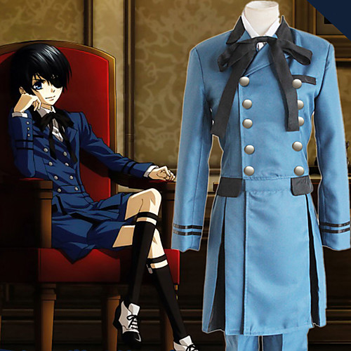 

Inspired by Black Butler Ciel Phantomhive Anime Cosplay Costumes Japanese Cosplay Suits Solid Colored Long Sleeve Cravat Shirt Top For Men's Women's / Shorts / Bow / Bow / Shorts