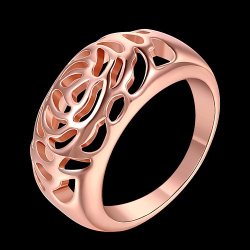 

Women's Band Ring 1pc Rose Gold Copper Gold Plated Round Stylish Simple Daily Work Jewelry Cut Out Cute Cool Lovely