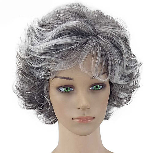 

Synthetic Wig Natural Straight Layered Haircut Wig Medium Length Black / White Synthetic Hair 26~30 inch Women's New Arrival White