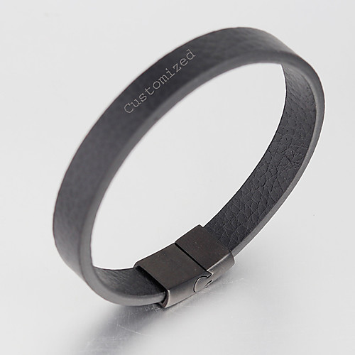 

Personalized Customized Bracelet Titanium Steel Silver Plated Classic Gift Promise Festival Circle 1pcs Black Silver