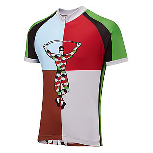 

21Grams Novelty Men's Short Sleeve Cycling Jersey - Green Bike Jersey Top Breathable Moisture Wicking Quick Dry Sports Terylene Mountain Bike MTB Road Bike Cycling Clothing Apparel / Micro-elastic