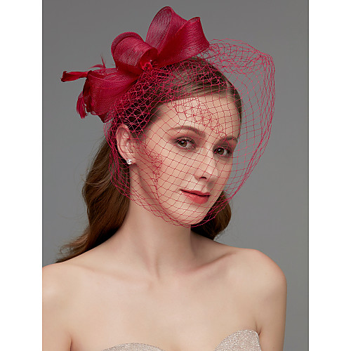 

Net Fascinators / Headdress / Headpiece with Feather / Flower / Trim 1 Piece Wedding / Special Occasion / Horse Race Headpiece