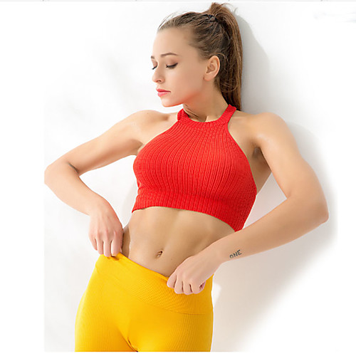 

Women's Bra Top Solid Color Running Fitness Gym Workout Top Sleeveless Activewear Breathable Moisture Wicking Quick Dry Micro-elastic