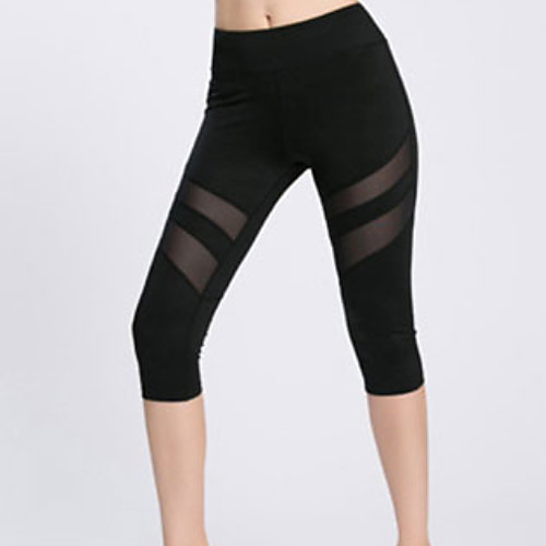 

Women's Yoga Pants Color Block Mesh Running Fitness Gym Workout Shorts Activewear Breathable Moisture Wicking Quick Dry Butt Lift Slim