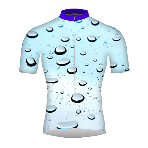 

21Grams 3D Men's Short Sleeve Cycling Jersey - Blue Bike Jersey Top Breathable Quick Dry Moisture Wicking Sports 100% Polyester Mountain Bike MTB Road Bike Cycling Clothing Apparel / Micro-elastic