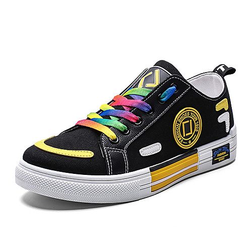 

Men's Spring / Summer Classic / Casual Daily Outdoor Sneakers Canvas Breathable Non-slipping Wear Proof White / Black Color Block