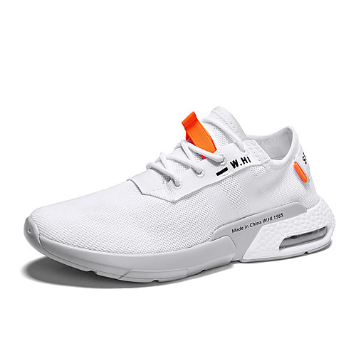 

Men's Spring & Summer Sporty Athletic Trainers / Athletic Shoes Running Shoes Tissage Volant Non-slipping Orange / Black / White / Black / Blue Color Block