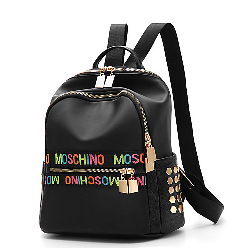

Large Capacity Polyester Zipper Commuter Backpack Solid Color Daily Black / Fall & Winter