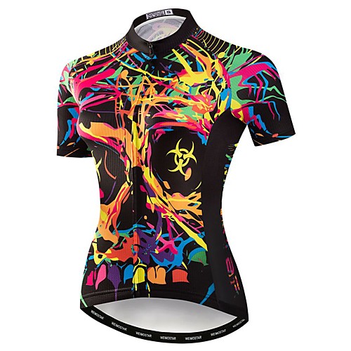 

21Grams Women's Short Sleeve Cycling Jersey Black Rainbow Bike Jersey Top Mountain Bike MTB Road Bike Cycling Breathable Moisture Wicking Quick Dry Sports Polyester Elastane Terylene Clothing Apparel