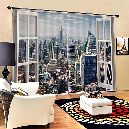 

3D Print Privacy Two Panels Curtain Living Room Curtains
