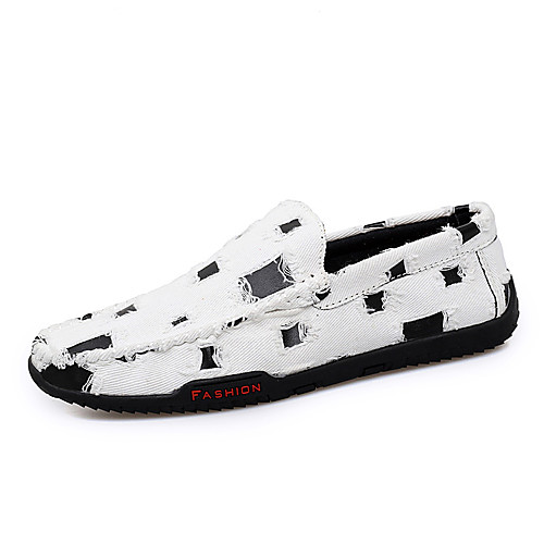 

Men's Formal Shoes Microfiber Spring & Summer / Fall & Winter Business / Casual Loafers & Slip-Ons Breathable Black / White