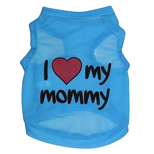 

Dog Vest Puppy Clothes Heart Quotes & Sayings Love Casual / Daily Simple Style Dog Clothes Puppy Clothes Dog Outfits Blue Pink Costume for Girl and Boy Dog Polyester XS S M L