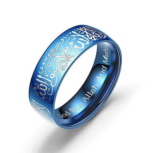 

Men's Women's Band Ring Ring Tail Ring 1pc Black Silver Blue Titanium Steel Circular Vintage Basic Fashion Promise Jewelry Letter